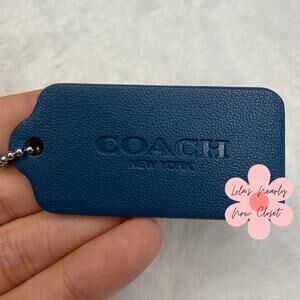2" COACH Blue Fob Bag Charm Hang tag Hangtag